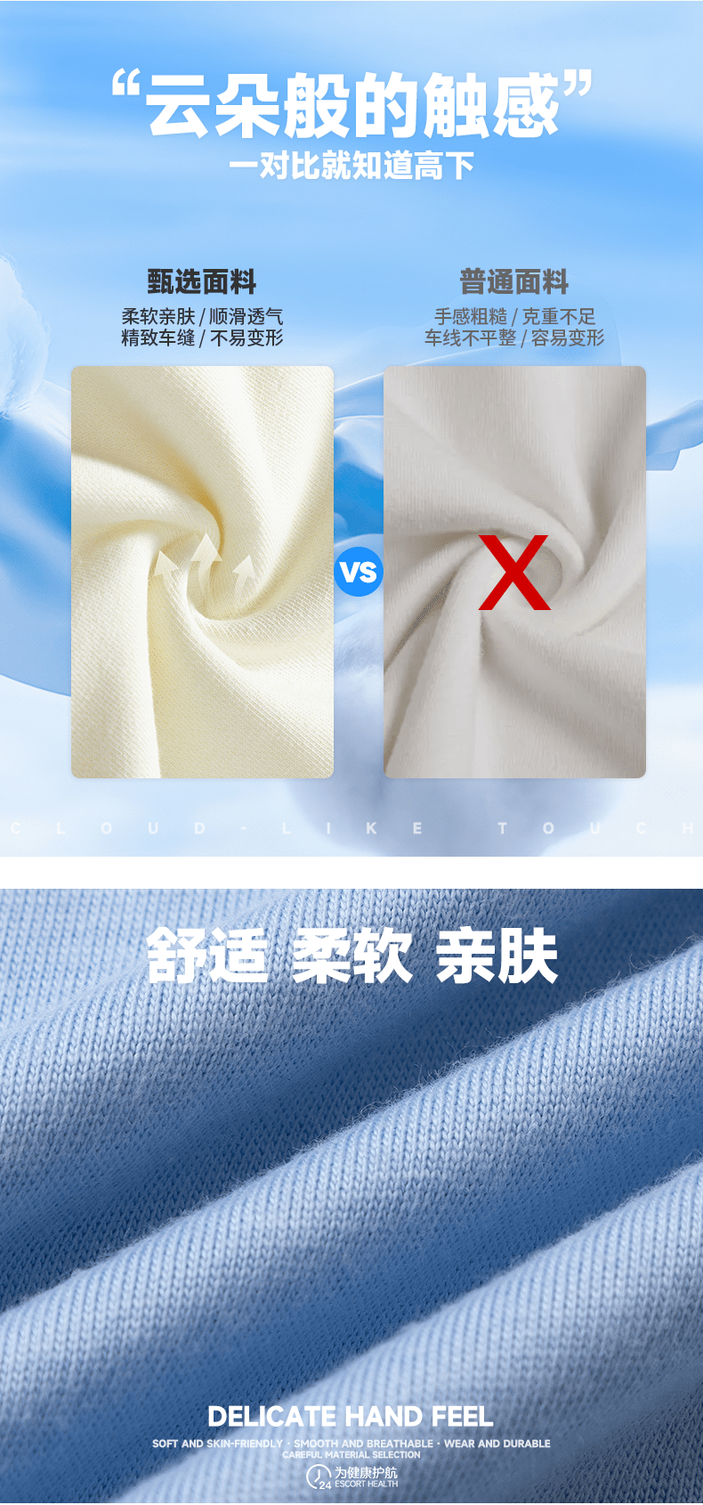 M008 纯棉落肩圆领五分袖（200克纯棉） T恤 细节展示 paidai
