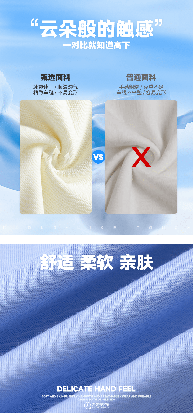 M023 40支正肩圆领短袖（180克冰瓷棉） T恤 细节展示 paidai