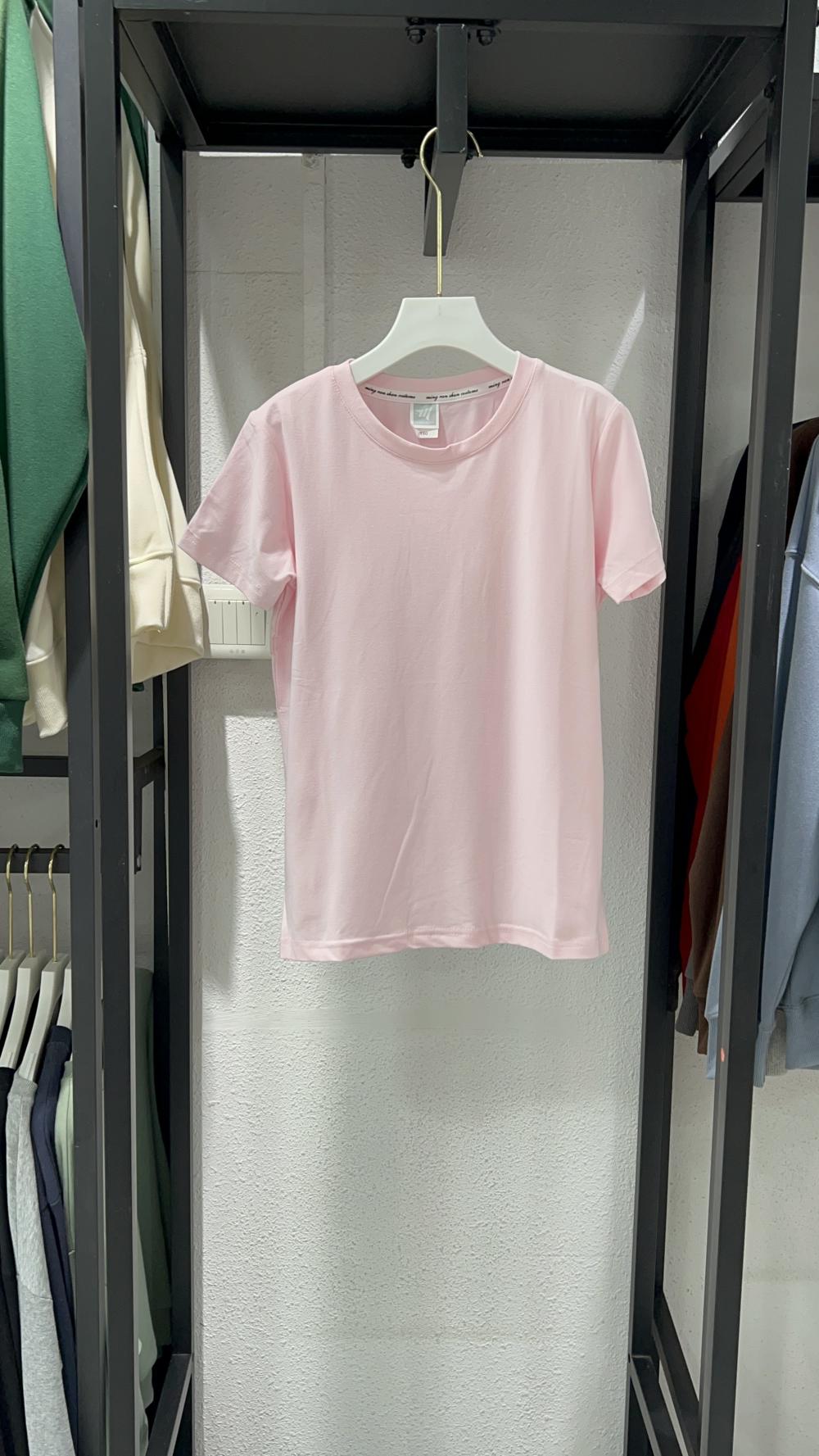 M003C 童装上领正肩圆领短袖（200克莫代尔） T恤 细节展示 paidai