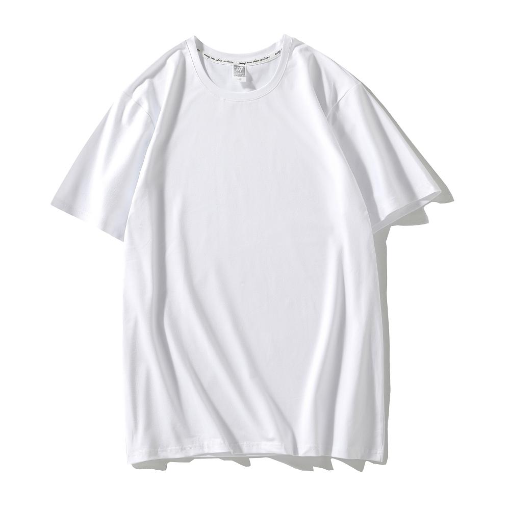 M003C 童装上领正肩圆领短袖（200克莫代尔） T恤 细节展示 paidai