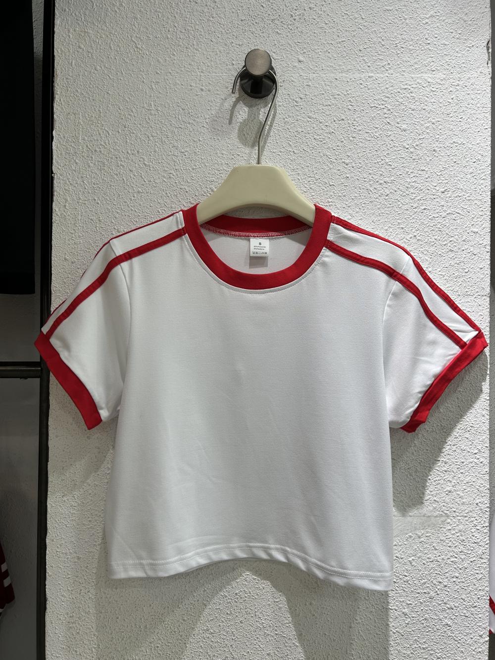 DD035 莫代尔双杠撞色T恤 T恤 细节展示 启虎