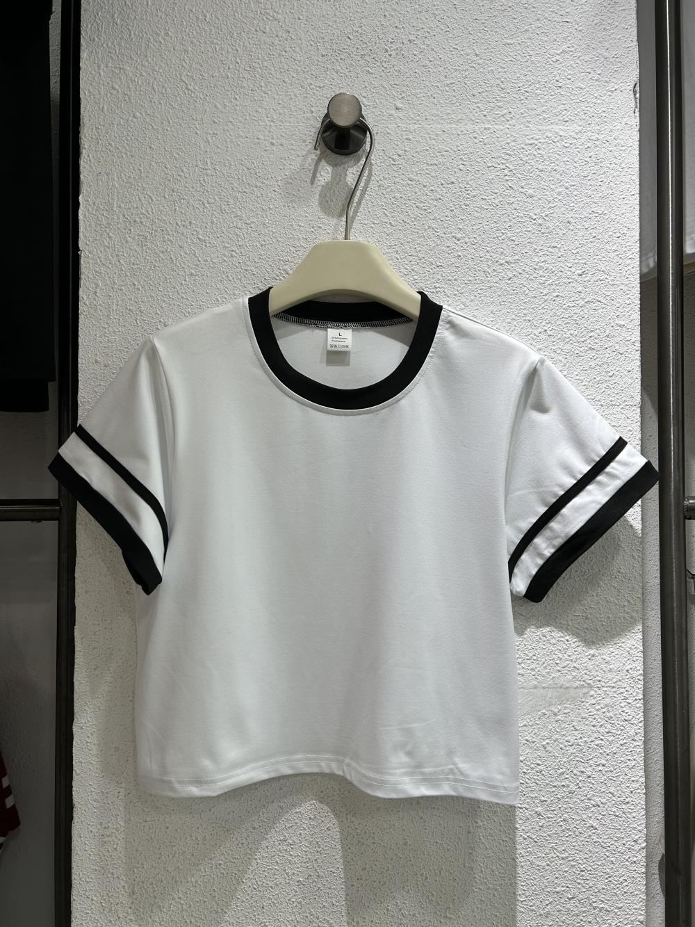 DD036 莫代尔撞色圆领T恤 T恤 细节展示 paidai