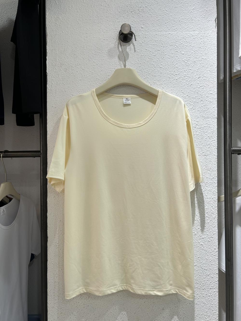 DD002 拉领(短袖)莫代尔 T恤 细节展示 启虎