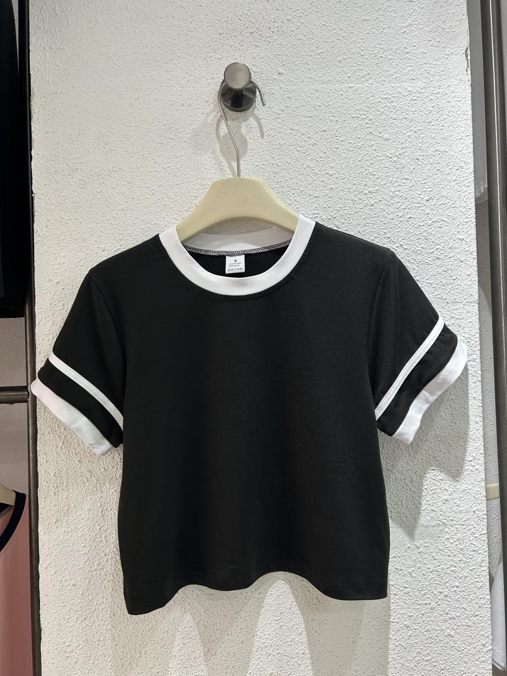 DD036 莫代尔撞色圆领T恤 T恤 细节展示 paidai