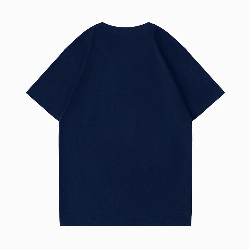 M061 重磅新疆长绒棉圆领短袖(240克7A抗菌) 藏青 T 恤定制